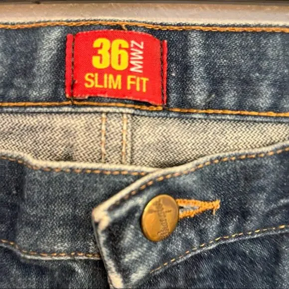 GUC Mens Wrangler Slim Fit Jeans 35x36 - Picture 2 of 4